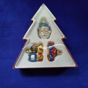 3 European Style Glass Ornaments